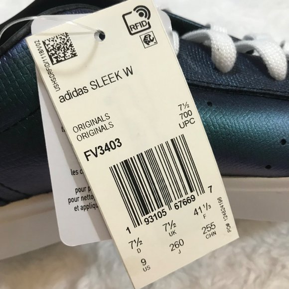 NEW Adidas REFLECTIVE Sleek WOMENS 9 Sneaker FV3403 BLUE REFLECTIVE OIL SLICK NW - Picture 5 of 10